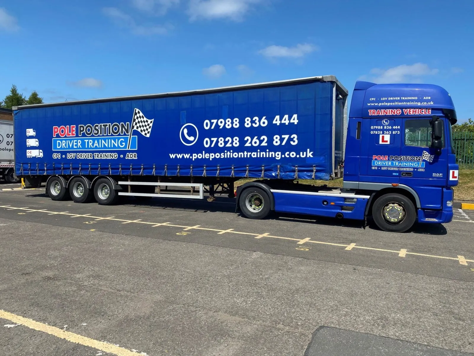 Articulated HGV Class 1 training lorry Pole Position Driver Training Livingston