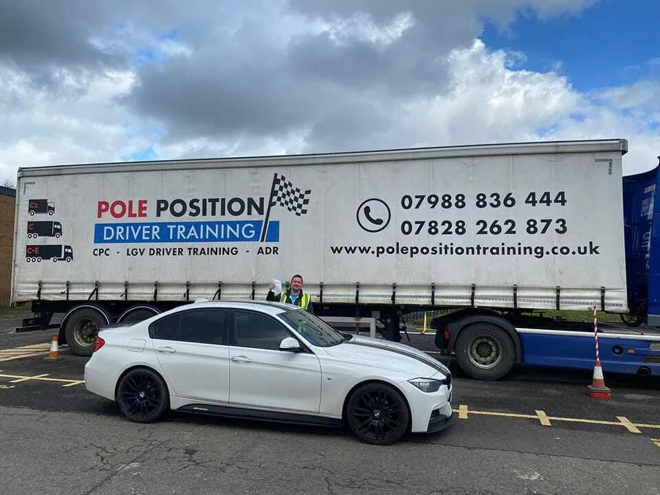 Pole Position branded trailer used for towing and C1+E driver training in Livingston